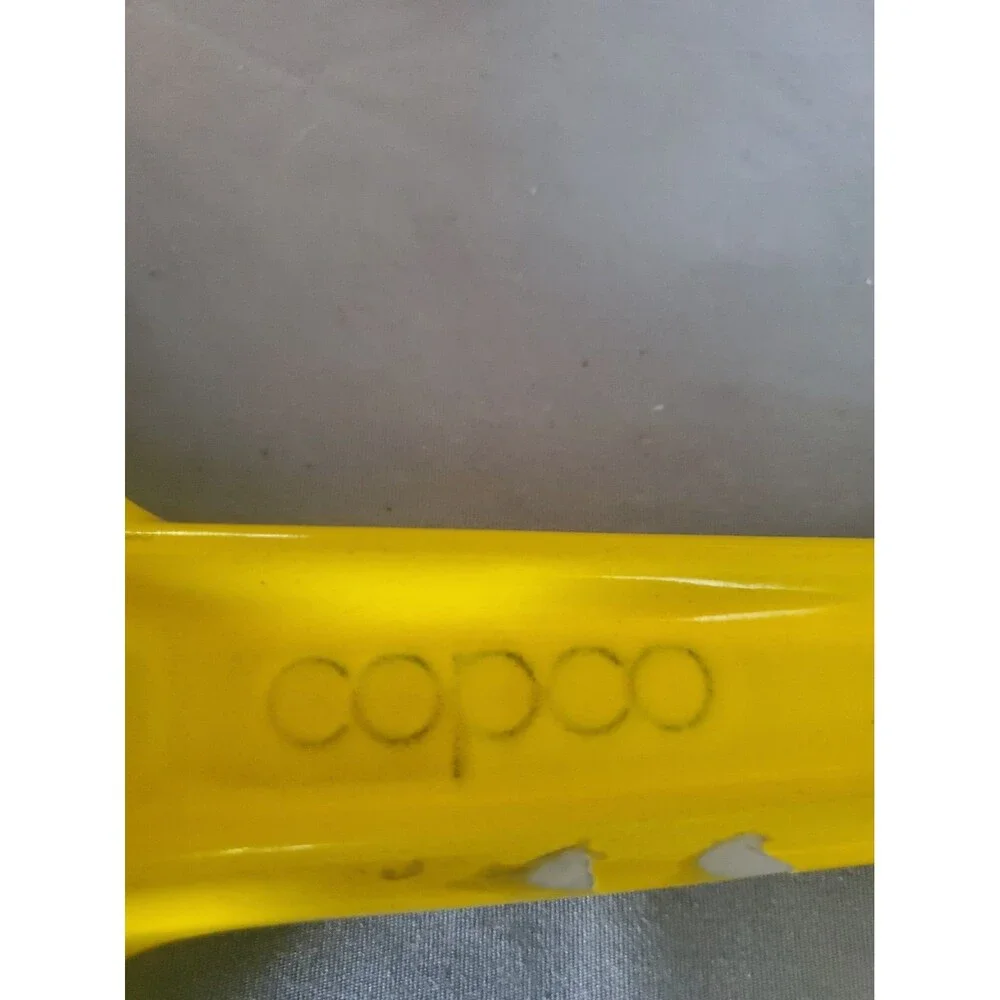Copco Denmark Cast Iron Skillet Fry Pan Yellow White Enamel Cookware MCM 7.5
